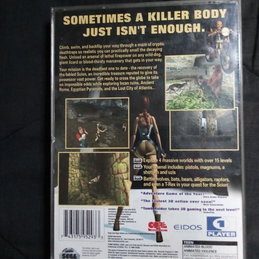Tomb Raider Sega Saturn Game CIB Registration Card
